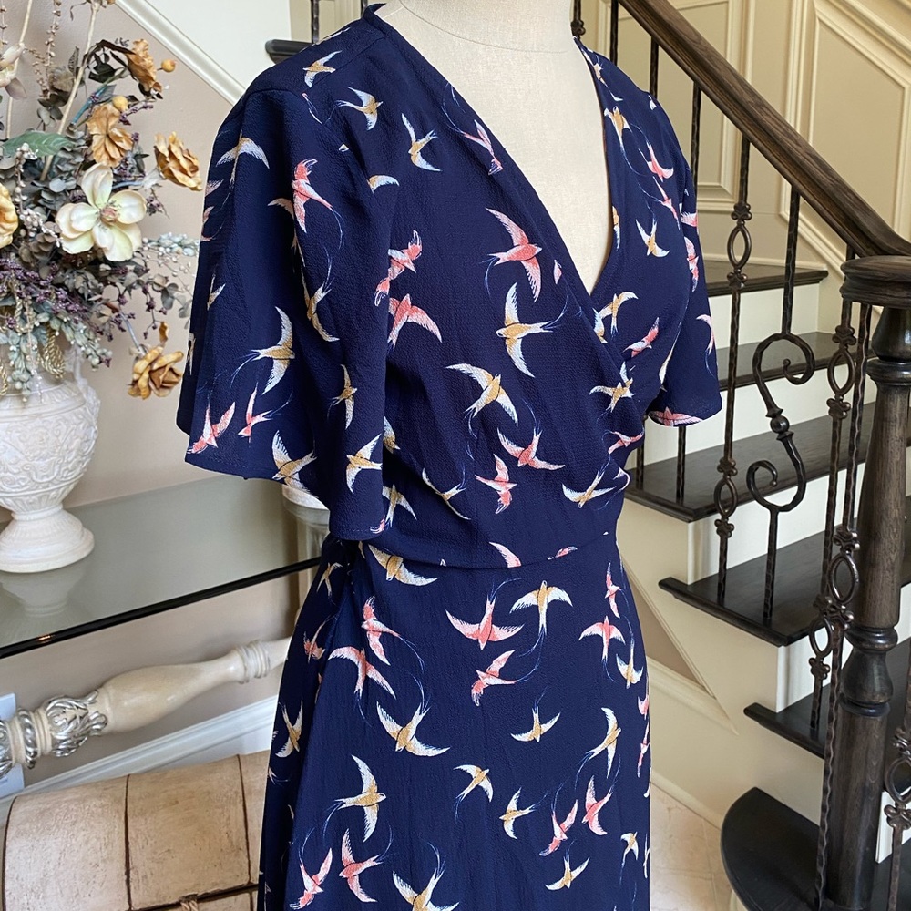 Blue Bird Maxi Wrap Dress